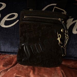 Vintage Juicy Couture Brown and Gold Crossbody Bag